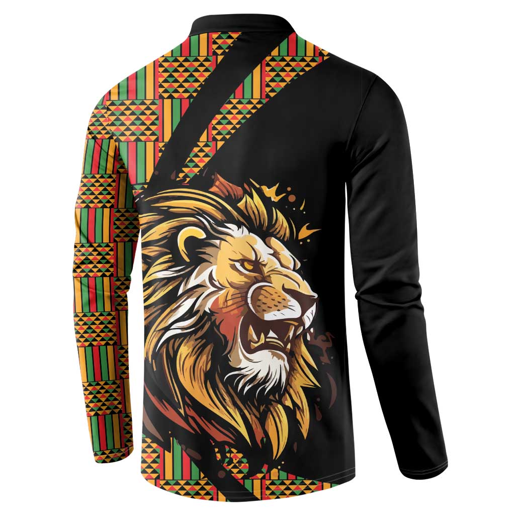 Ethiopia Button Sweatshirt Ethiopian Lion Style Pattern - Wonder Print Shop