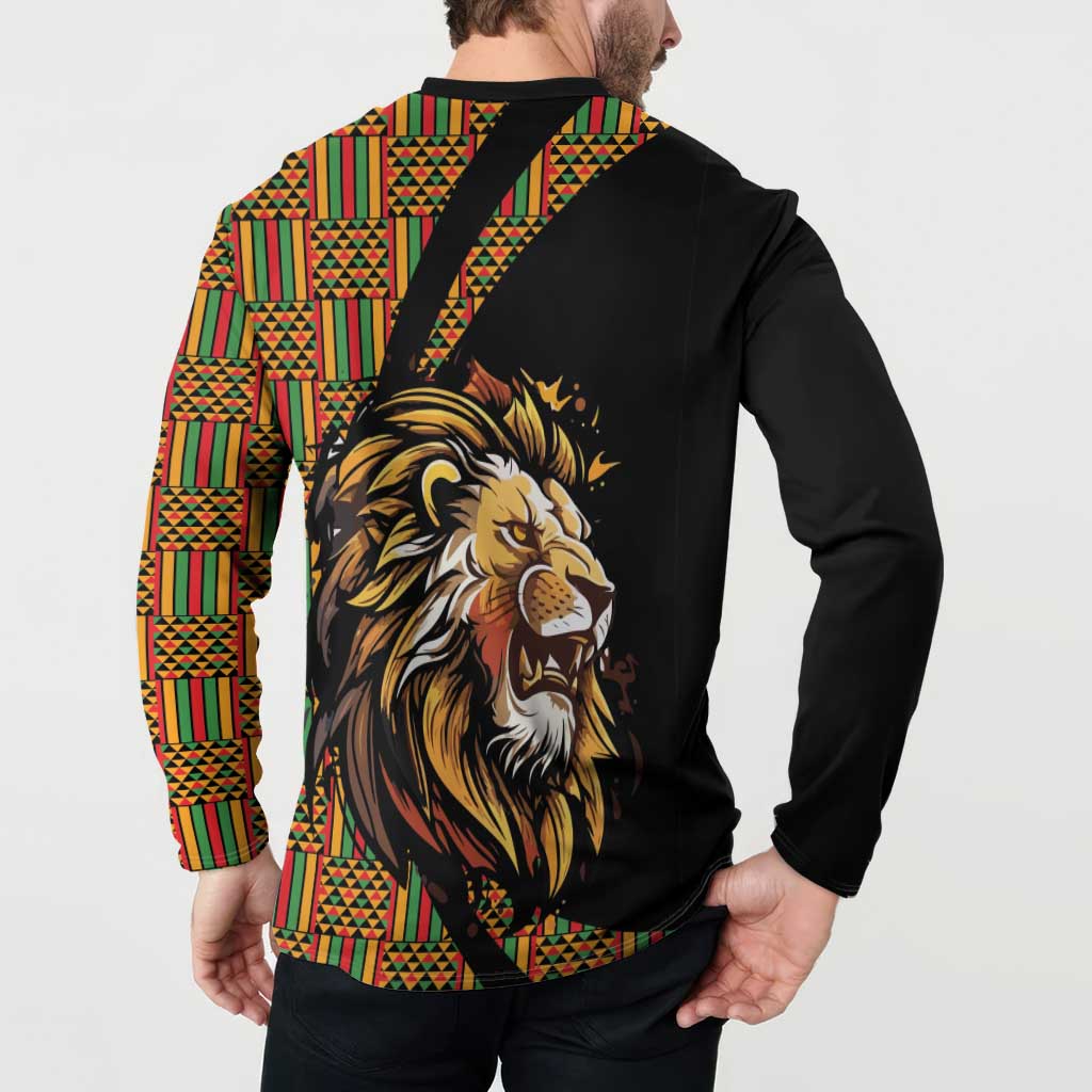 Ethiopia Button Sweatshirt Ethiopian Lion Style Pattern - Wonder Print Shop