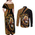 Ethiopia Couples Matching Off Shoulder Maxi Dress and Long Sleeve Button Shirt Ethiopian Lion Style Pattern - Wonder Print Shop