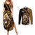 Ethiopia Couples Matching Summer Maxi Dress and Long Sleeve Button Shirt Ethiopian Lion Style Pattern - Wonder Print Shop
