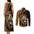 Ethiopia Couples Matching Tank Maxi Dress and Long Sleeve Button Shirt Ethiopian Lion Style Pattern - Wonder Print Shop