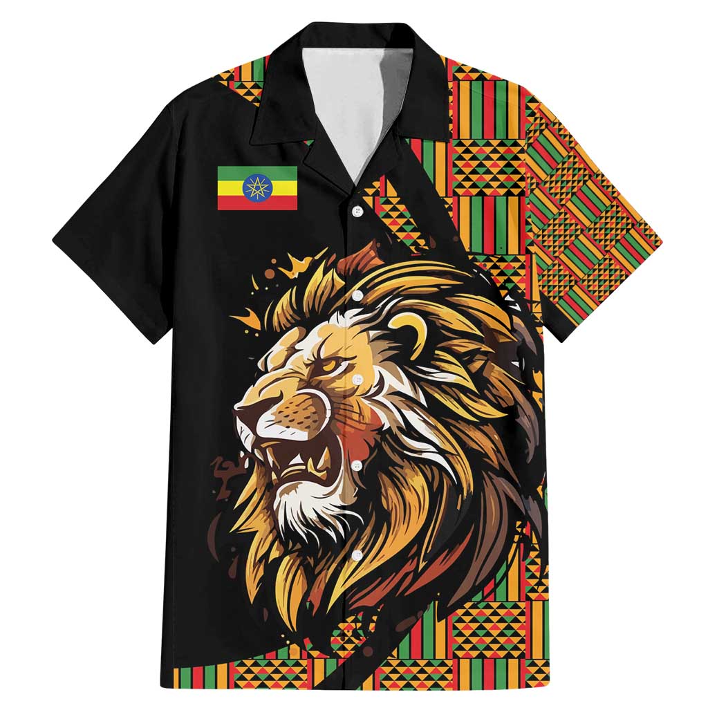 Ethiopia Family Matching Mermaid Dress and Hawaiian Shirt Ethiopian Lion Style Pattern - Wonder Print Shop