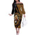 Ethiopia Family Matching Off The Shoulder Long Sleeve Dress and Hawaiian Shirt Ethiopian Lion Style Pattern - Wonder Print Shop