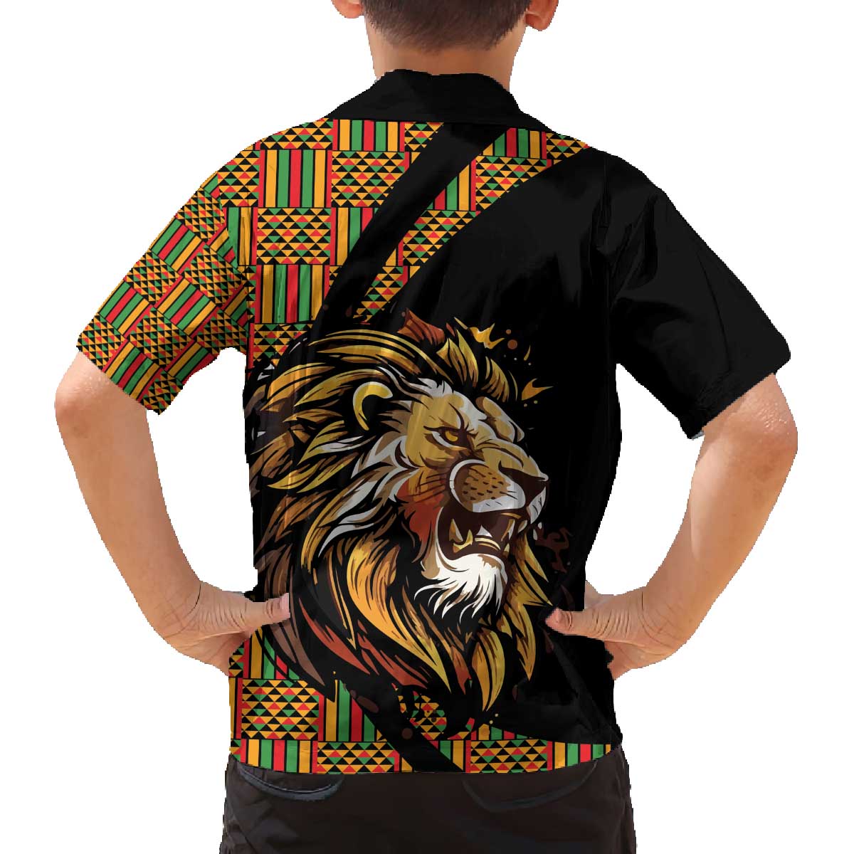 Ethiopia Family Matching Puletasi and Hawaiian Shirt Ethiopian Lion Style Pattern - Wonder Print Shop