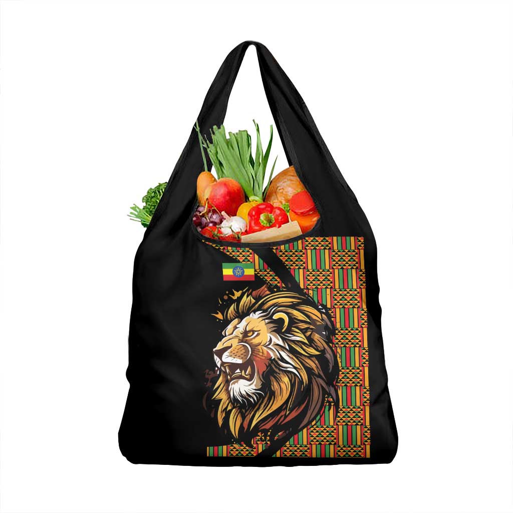 Ethiopia Grocery Bag Ethiopian Lion Style Pattern