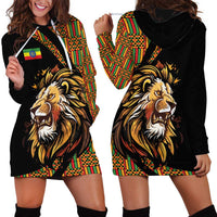Ethiopia Hoodie Dress Ethiopian Lion Style Pattern - Wonder Print Shop