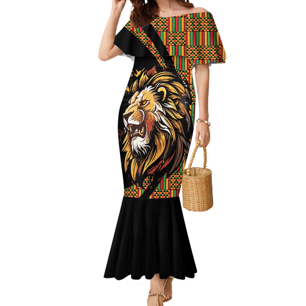 Ethiopia Mermaid Dress Ethiopian Lion Style Pattern - Wonder Print Shop