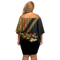 Ethiopia Off Shoulder Short Dress Ethiopian Lion Style Pattern - Wonder Print Shop