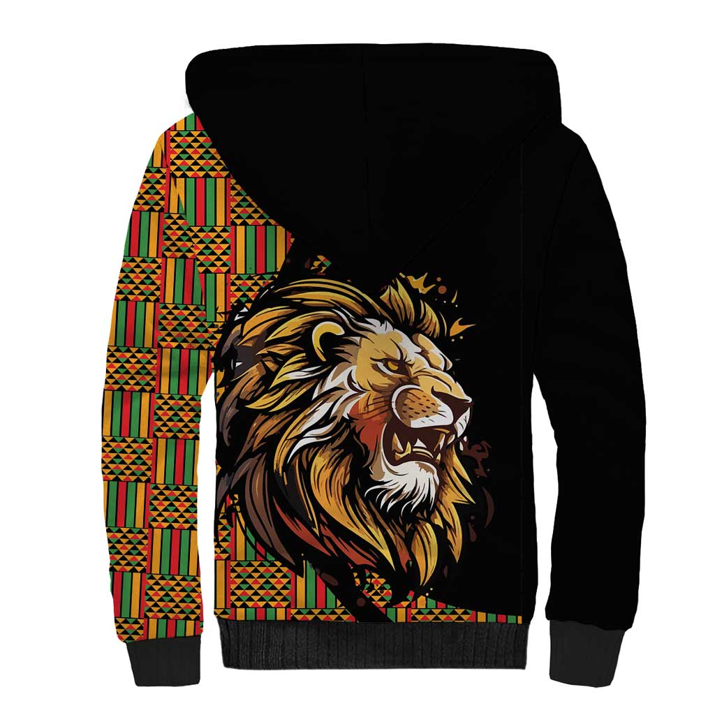 Ethiopia Sherpa Hoodie Ethiopian Lion Style Pattern - Wonder Print Shop