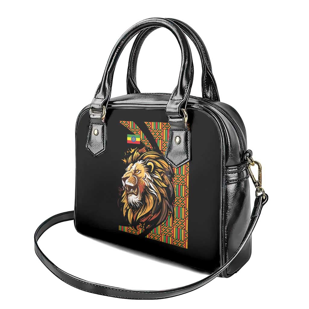 Ethiopia Shoulder Handbag Ethiopian Lion Style Pattern