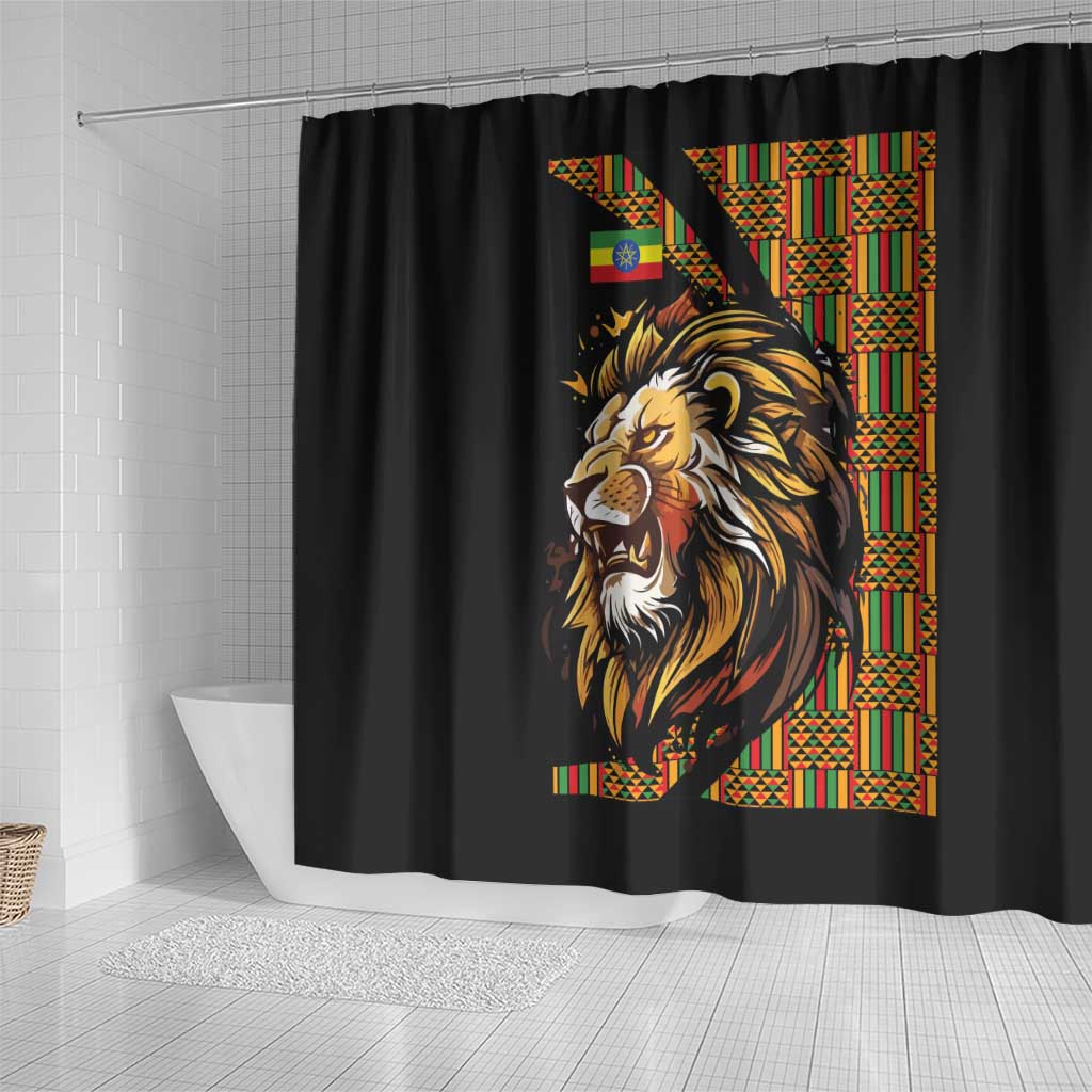 Ethiopia Shower Curtain Ethiopian Lion Style Pattern