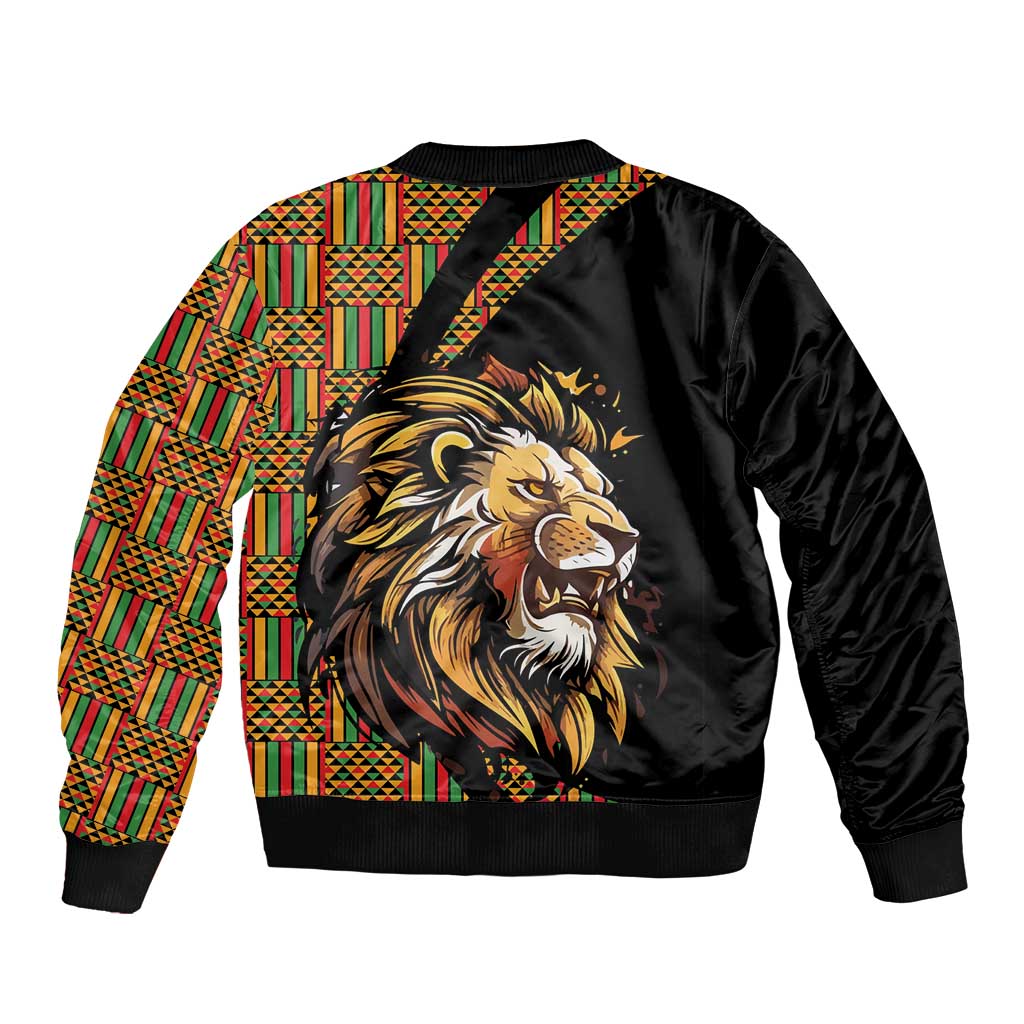 Ethiopia Sleeve Zip Bomber Jacket Ethiopian Lion Style Pattern - Wonder Print Shop