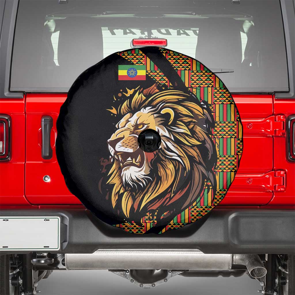 Ethiopia Spare Tire Cover Ethiopian Lion Style Pattern - Wonder Print Shop