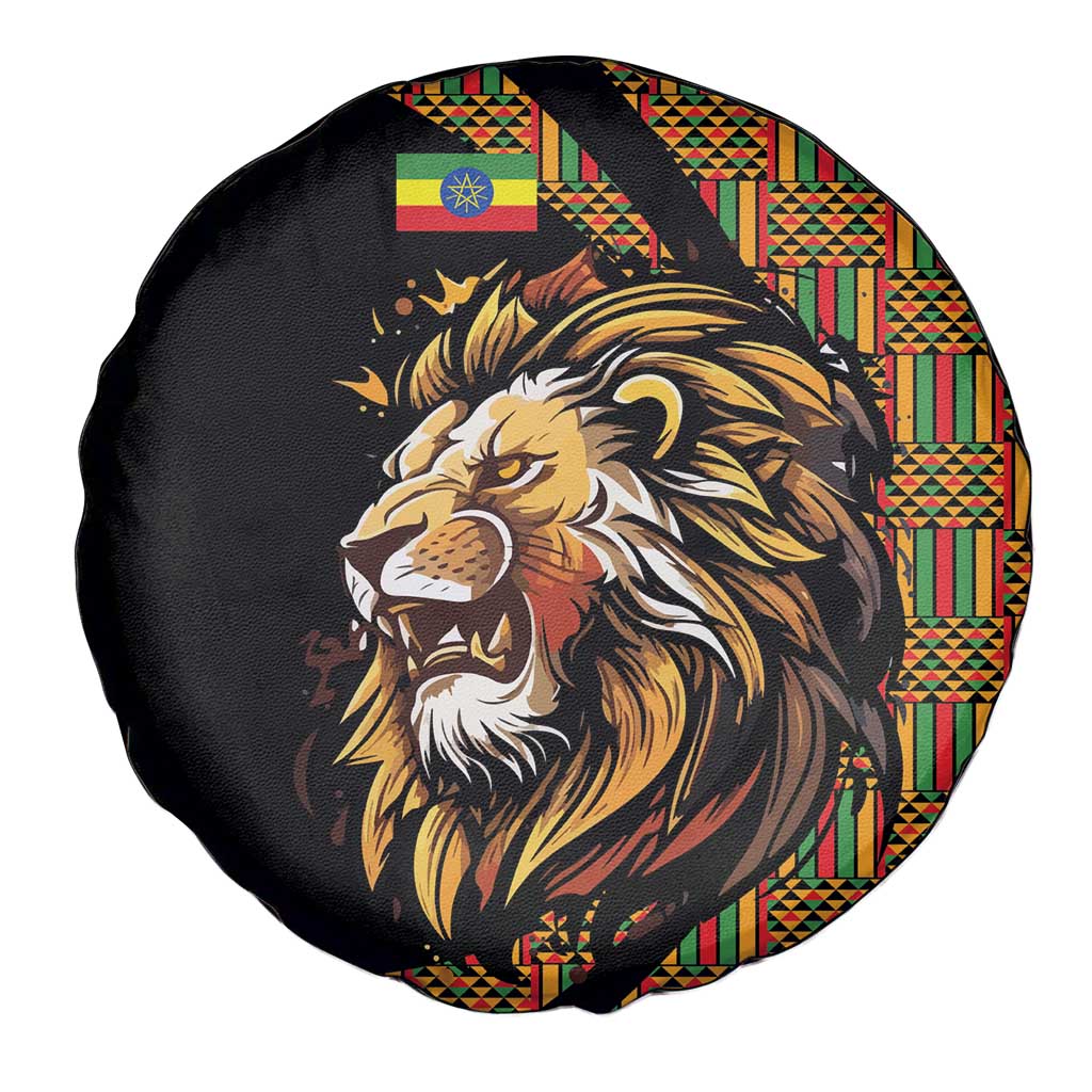 Ethiopia Spare Tire Cover Ethiopian Lion Style Pattern - Wonder Print Shop