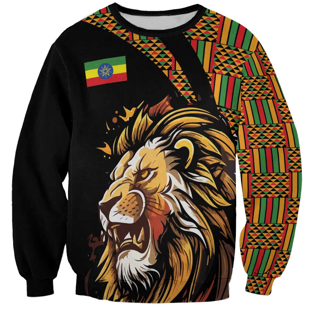 Ethiopia Sweatshirt Ethiopian Lion Style Pattern - Wonder Print Shop