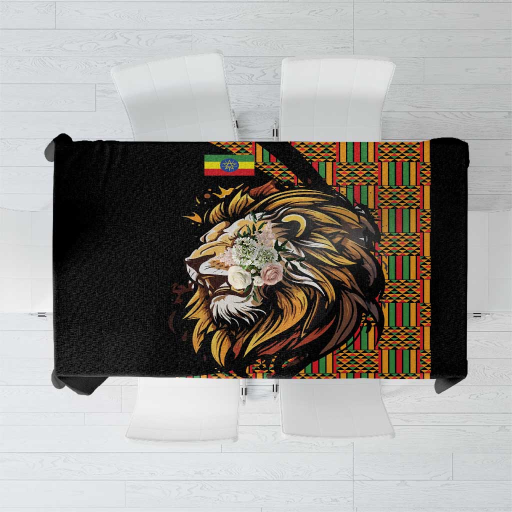 Ethiopia Tablecloth Ethiopian Lion Style Pattern - Wonder Print Shop