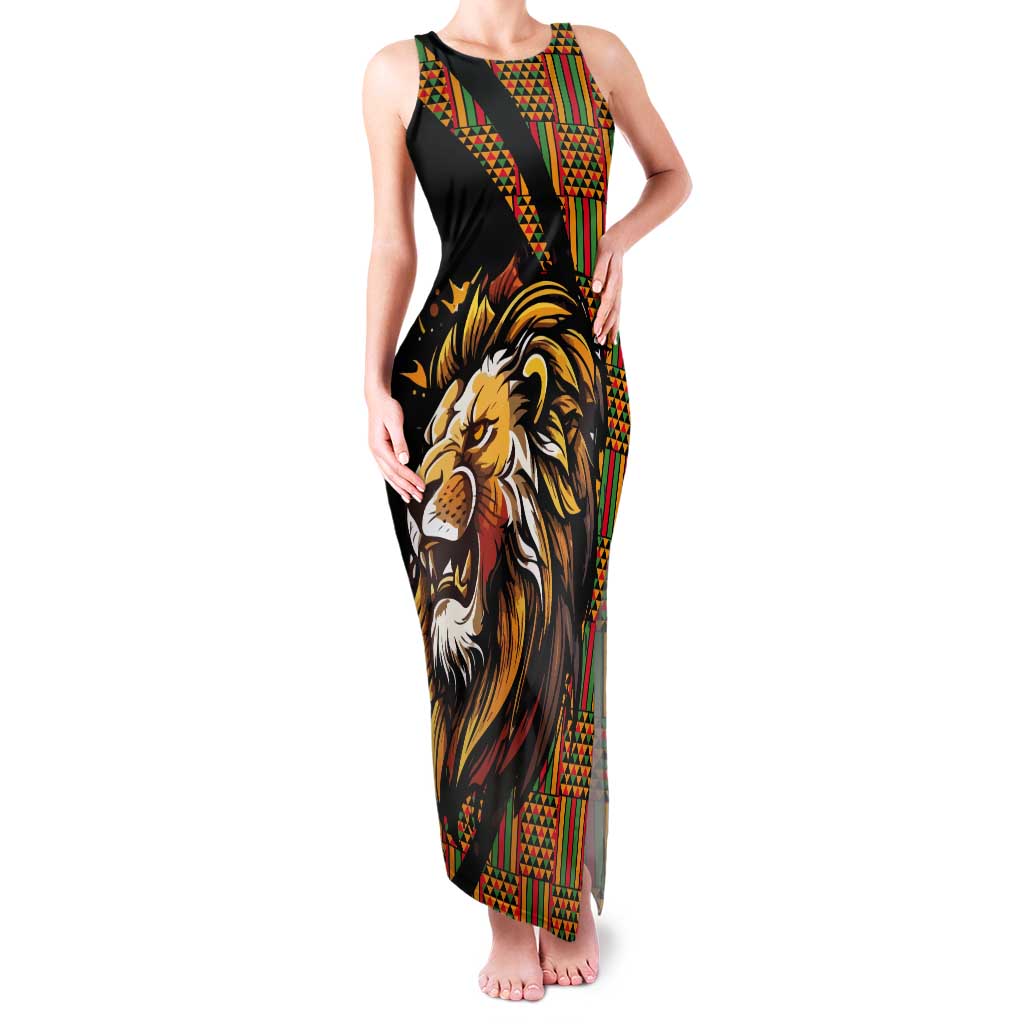 Ethiopia Tank Maxi Dress Ethiopian Lion Style Pattern - Wonder Print Shop