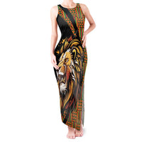 Ethiopia Tank Maxi Dress Ethiopian Lion Style Pattern - Wonder Print Shop