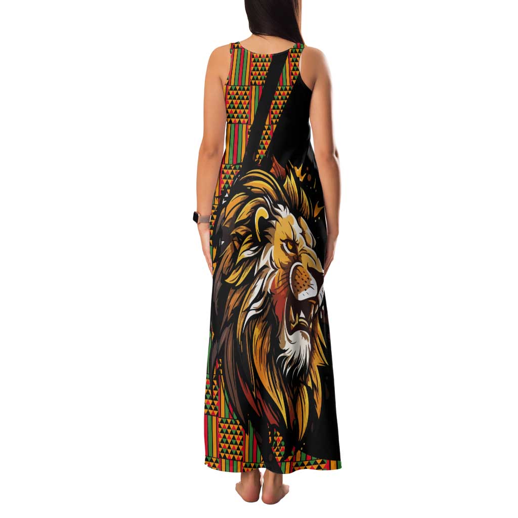 Ethiopia Tank Maxi Dress Ethiopian Lion Style Pattern - Wonder Print Shop