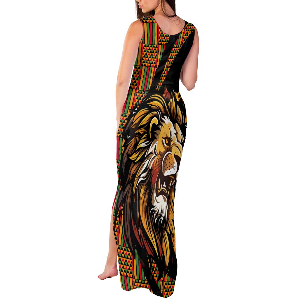 Ethiopia Tank Maxi Dress Ethiopian Lion Style Pattern - Wonder Print Shop