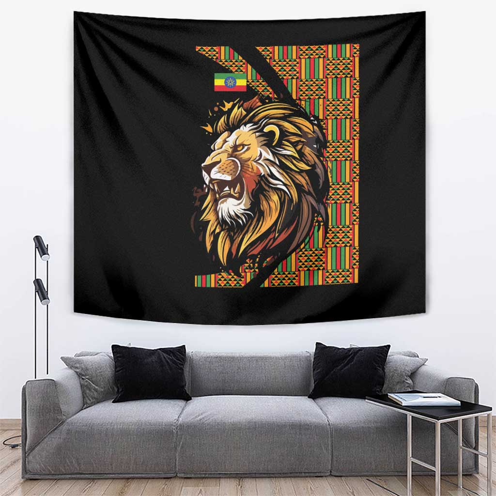 Ethiopia Tapestry Ethiopian Lion Style Pattern - Wonder Print Shop