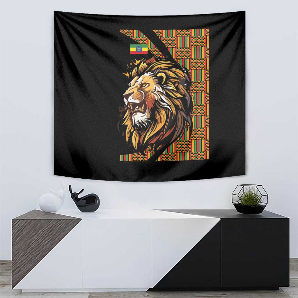 Ethiopia Tapestry Ethiopian Lion Style Pattern - Wonder Print Shop