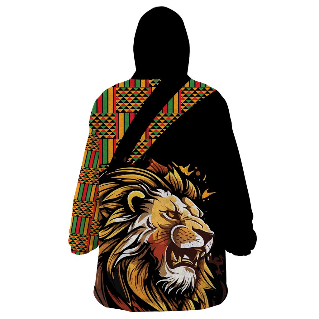 Ethiopia Wearable Blanket Hoodie Ethiopian Lion Style Pattern - Wonder Print Shop