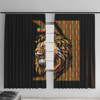Ethiopia Window Curtain Ethiopian Lion Style Pattern - Wonder Print Shop