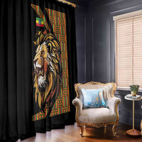 Ethiopia Window Curtain Ethiopian Lion Style Pattern - Wonder Print Shop