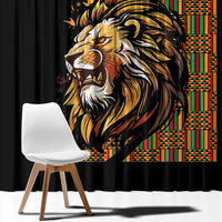 Ethiopia Window Curtain Ethiopian Lion Style Pattern - Wonder Print Shop