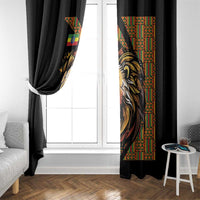 Ethiopia Window Curtain Ethiopian Lion Style Pattern - Wonder Print Shop
