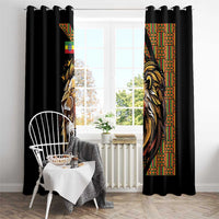 Ethiopia Window Curtain Ethiopian Lion Style Pattern - Wonder Print Shop