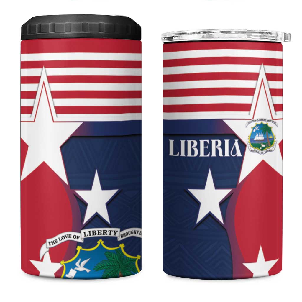 Liberia National Flag Day 4 in 1 Can Cooler Tumbler All Hail Liberia Hail
