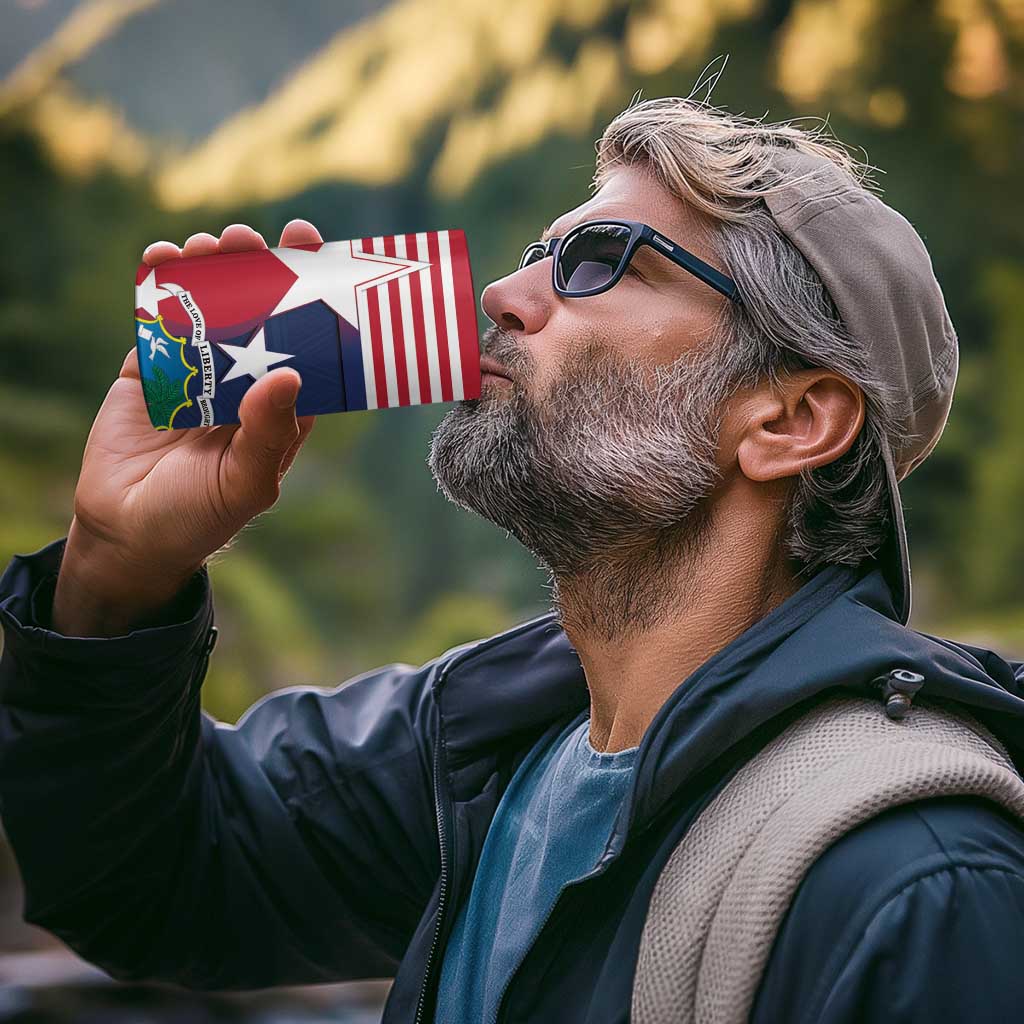 Liberia National Flag Day 4 in 1 Can Cooler Tumbler All Hail Liberia Hail