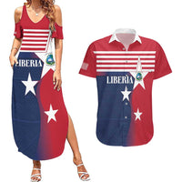 Liberia National Flag Day Couples Matching Summer Maxi Dress and Hawaiian Shirt All Hail Liberia Hail