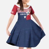 Liberia National Flag Day Family Matching Off The Shoulder Long Sleeve Dress and Hawaiian Shirt All Hail Liberia Hail