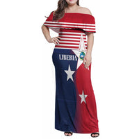 Liberia National Flag Day Family Matching Off Shoulder Maxi Dress and Hawaiian Shirt All Hail Liberia Hail