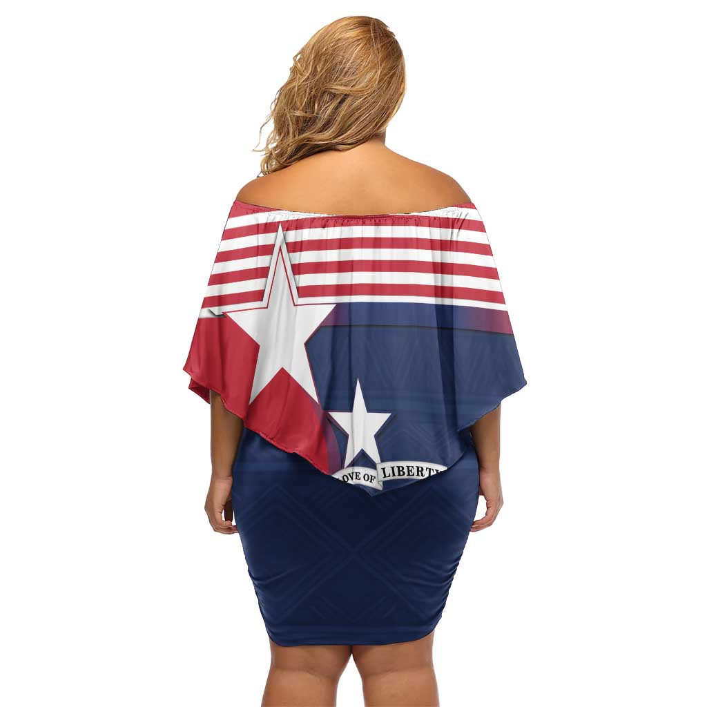 Liberia National Flag Day Family Matching Off Shoulder Short Dress and Hawaiian Shirt All Hail Liberia Hail