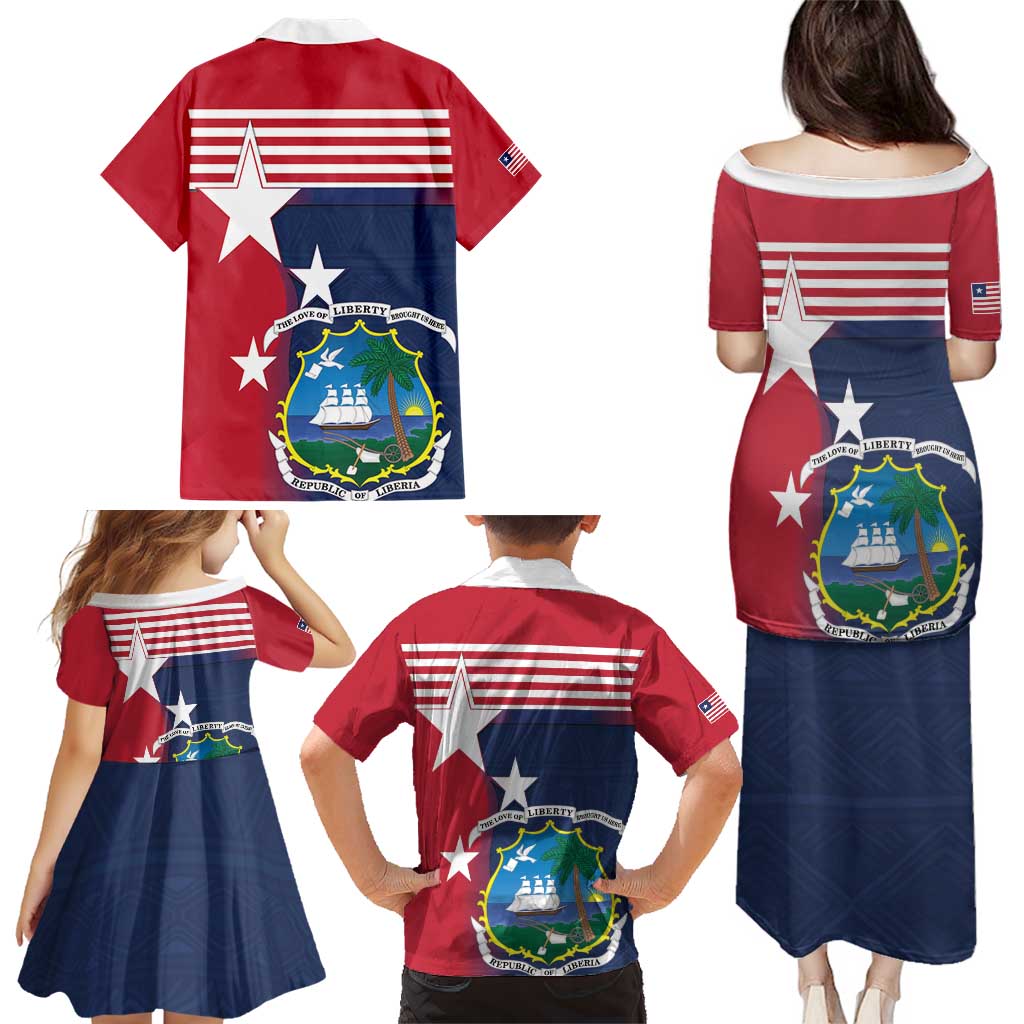Liberia National Flag Day Family Matching Puletasi and Hawaiian Shirt All Hail Liberia Hail