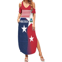 Liberia National Flag Day Family Matching Summer Maxi Dress and Hawaiian Shirt All Hail Liberia Hail