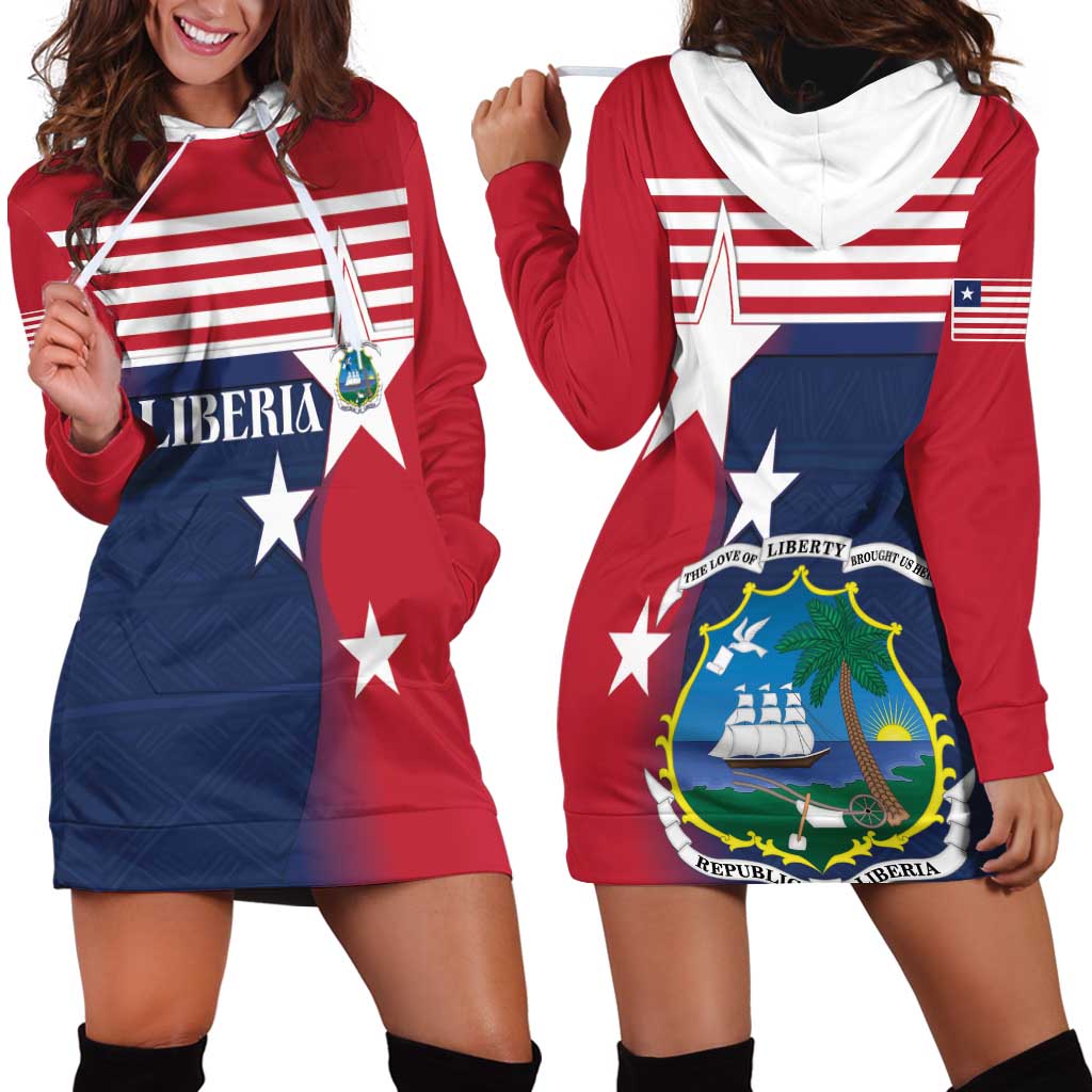 Liberia National Flag Day Hoodie Dress All Hail Liberia Hail