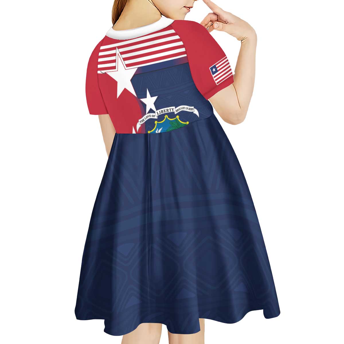 Liberia National Flag Day Kid Short Sleeve Dress All Hail Liberia Hail