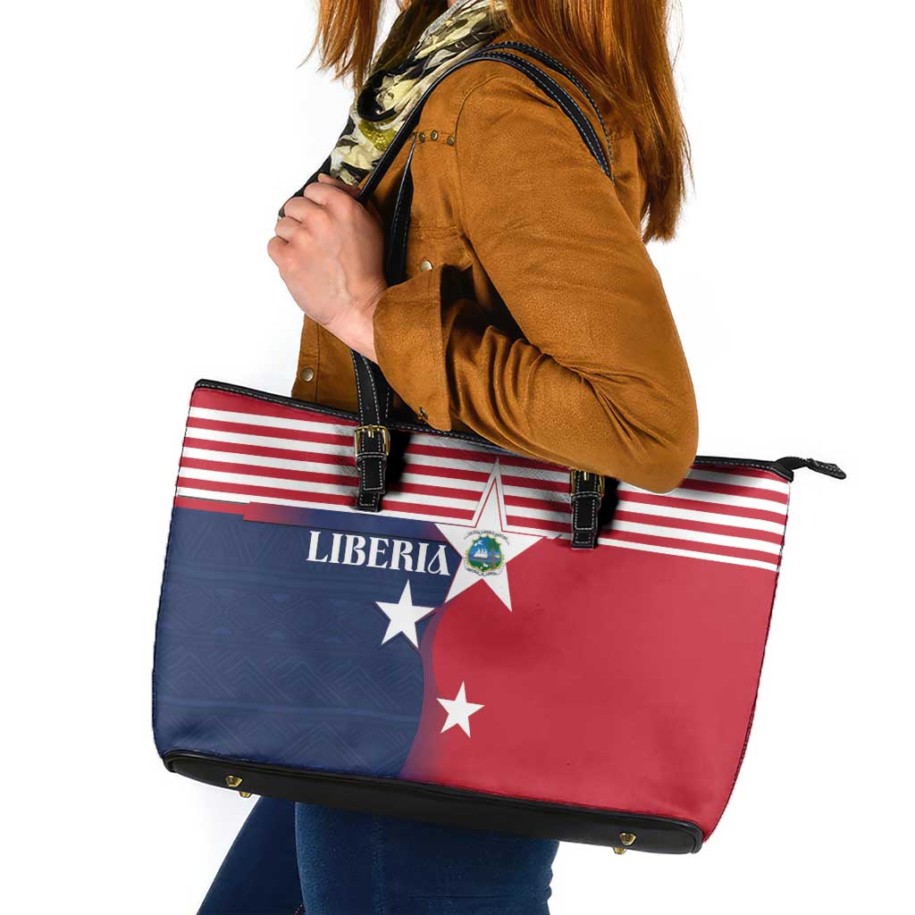 Liberia National Flag Day Leather Tote Bag All Hail Liberia Hail