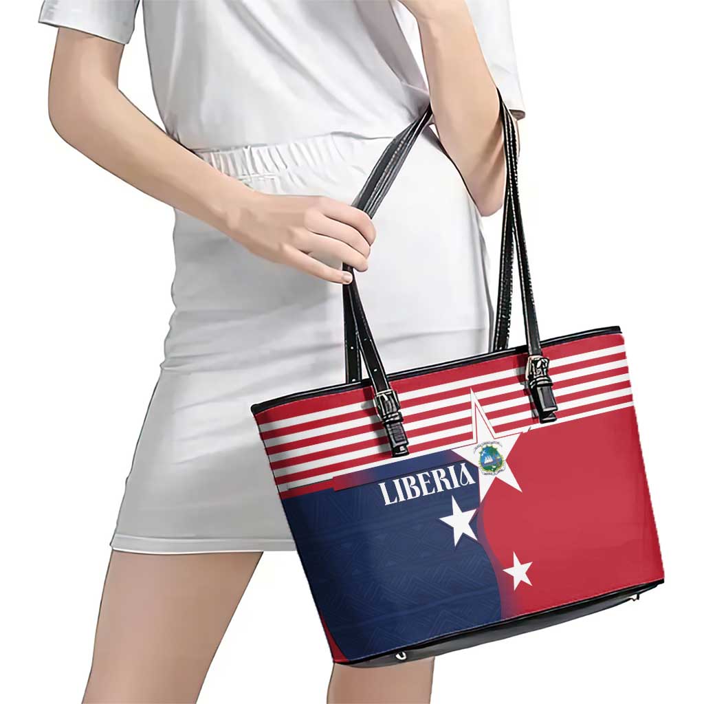Liberia National Flag Day Leather Tote Bag All Hail Liberia Hail