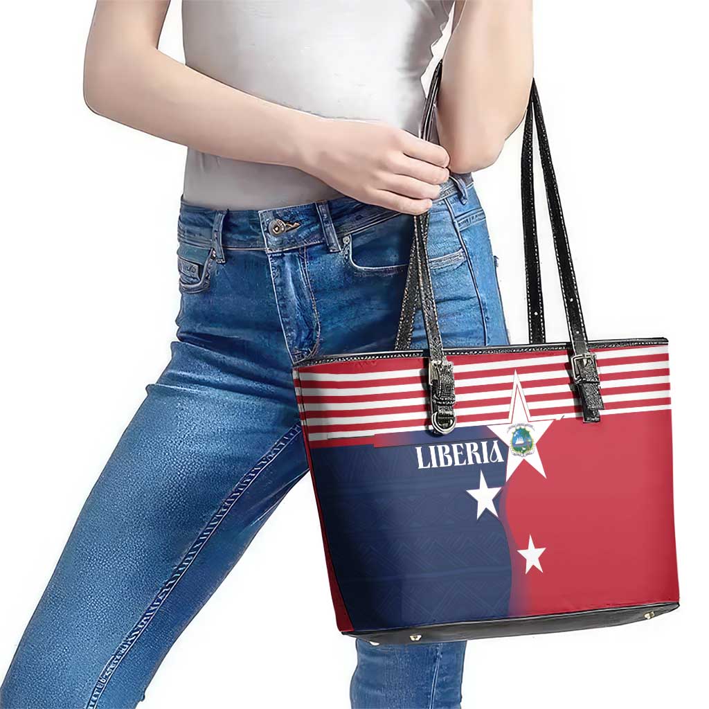 Liberia National Flag Day Leather Tote Bag All Hail Liberia Hail
