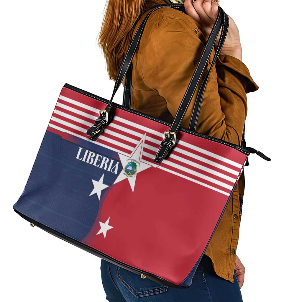 Liberia National Flag Day Leather Tote Bag All Hail Liberia Hail