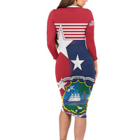 Liberia National Flag Day Long Sleeve Bodycon Dress All Hail Liberia Hail