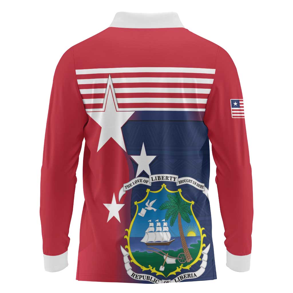 Liberia National Flag Day Long Sleeve Polo Shirt All Hail Liberia Hail