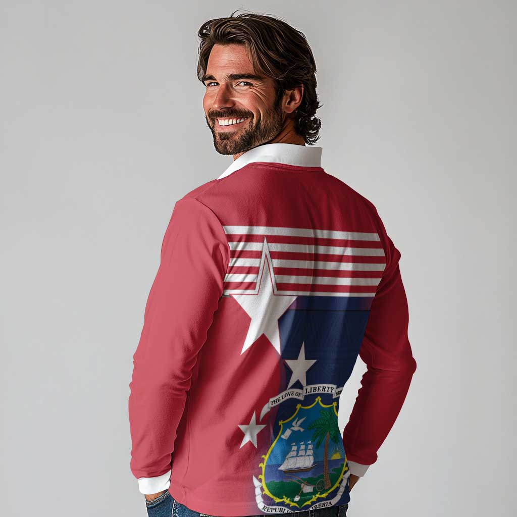 Liberia National Flag Day Long Sleeve Polo Shirt All Hail Liberia Hail