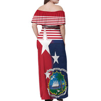 Liberia National Flag Day Off Shoulder Maxi Dress All Hail Liberia Hail